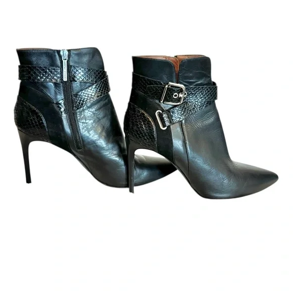 ✨ Donald J Pliner Polina Black Leather/Suede/Python Ankle Boots – Size 10 ✨ - Picture 4 of 16